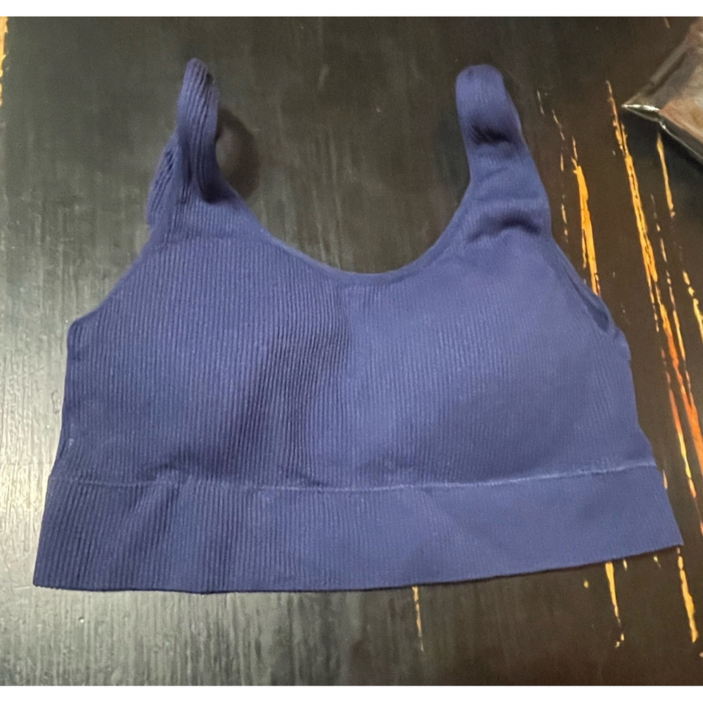 Women's GapBody Blue Ribbed Sports Bra Size L